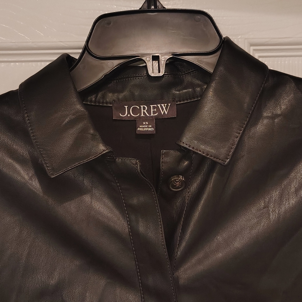 J. Crew Black Faux Leather Mini Dress Size XS